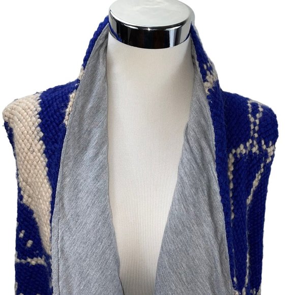 Anthropologie Tabitha Purple Abstract Long Sleeveless Cardigan Cardi Coat Vest - Picture 11 of 12